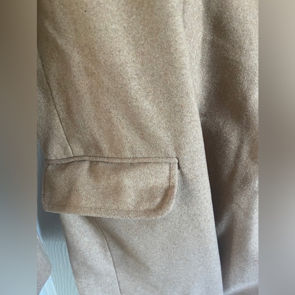 TALL SINGLE BREASTED WOOL LOOK OVERCOAT IN CAMEL - Picture 9 of 10